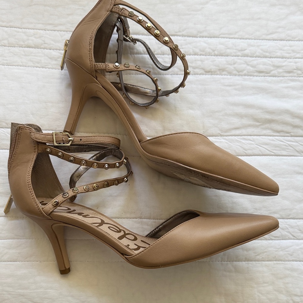 Sam Edelman Women's Tan Studded Heels